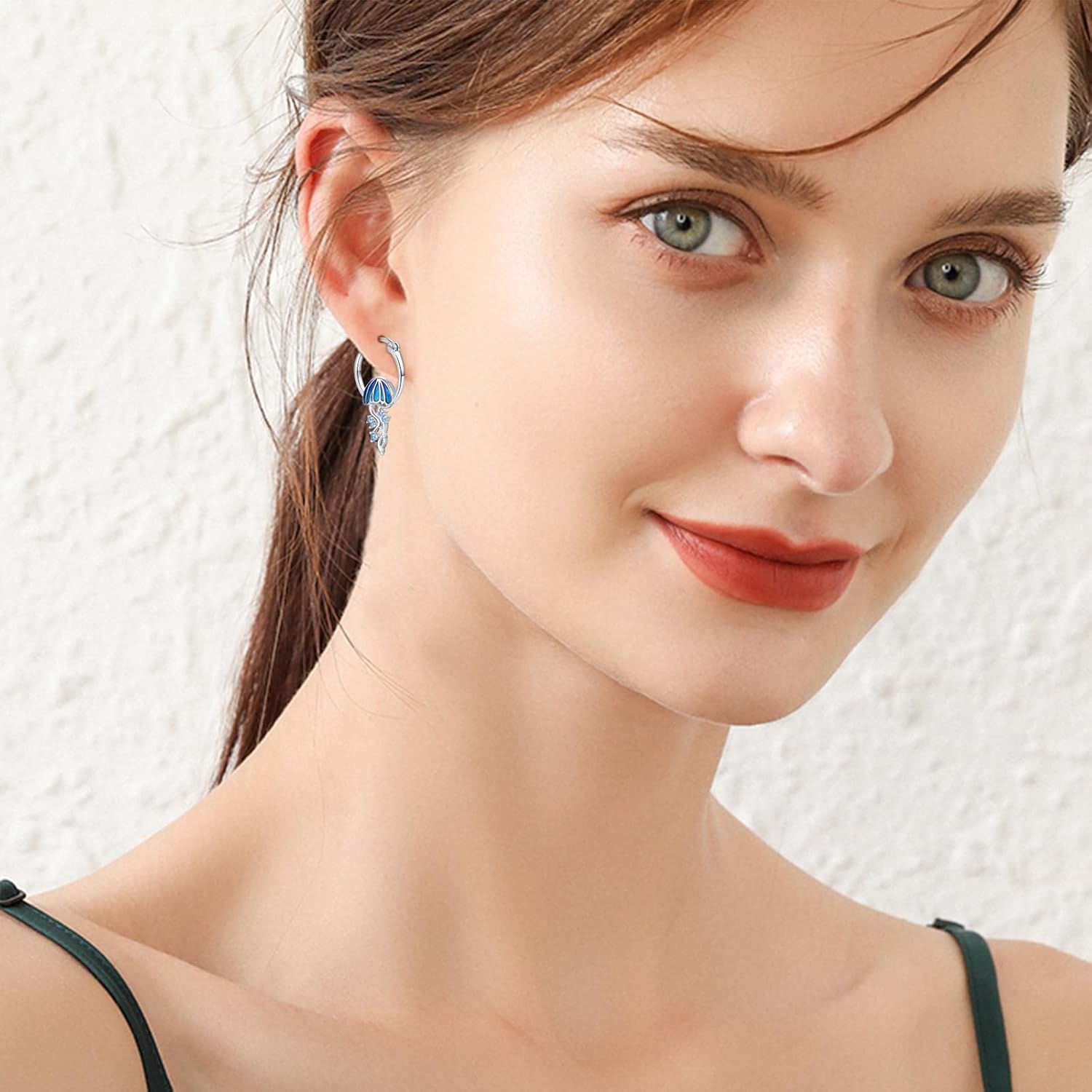 Ocean Wave Huggie Hoop Earrings S925 Sterling Silver Sea Small Cartilage Hoop Earrings Hypoallergenic Beach Opal Jewelry Birthday Gifts for Women - Image 5