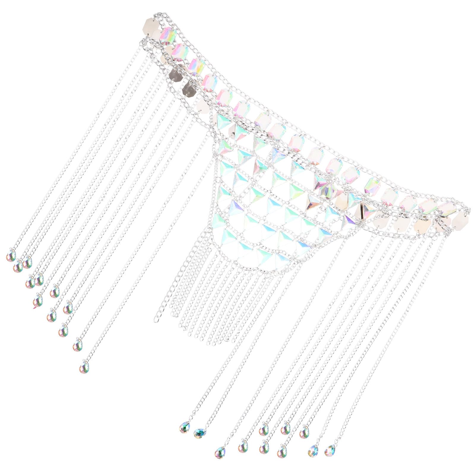 Cadena Corporal para Niñas y Mujeres, Cadena de Cintura Única de Acrílico, Multicapas Geométrica, Brillante, para Bodas y Graduaciones