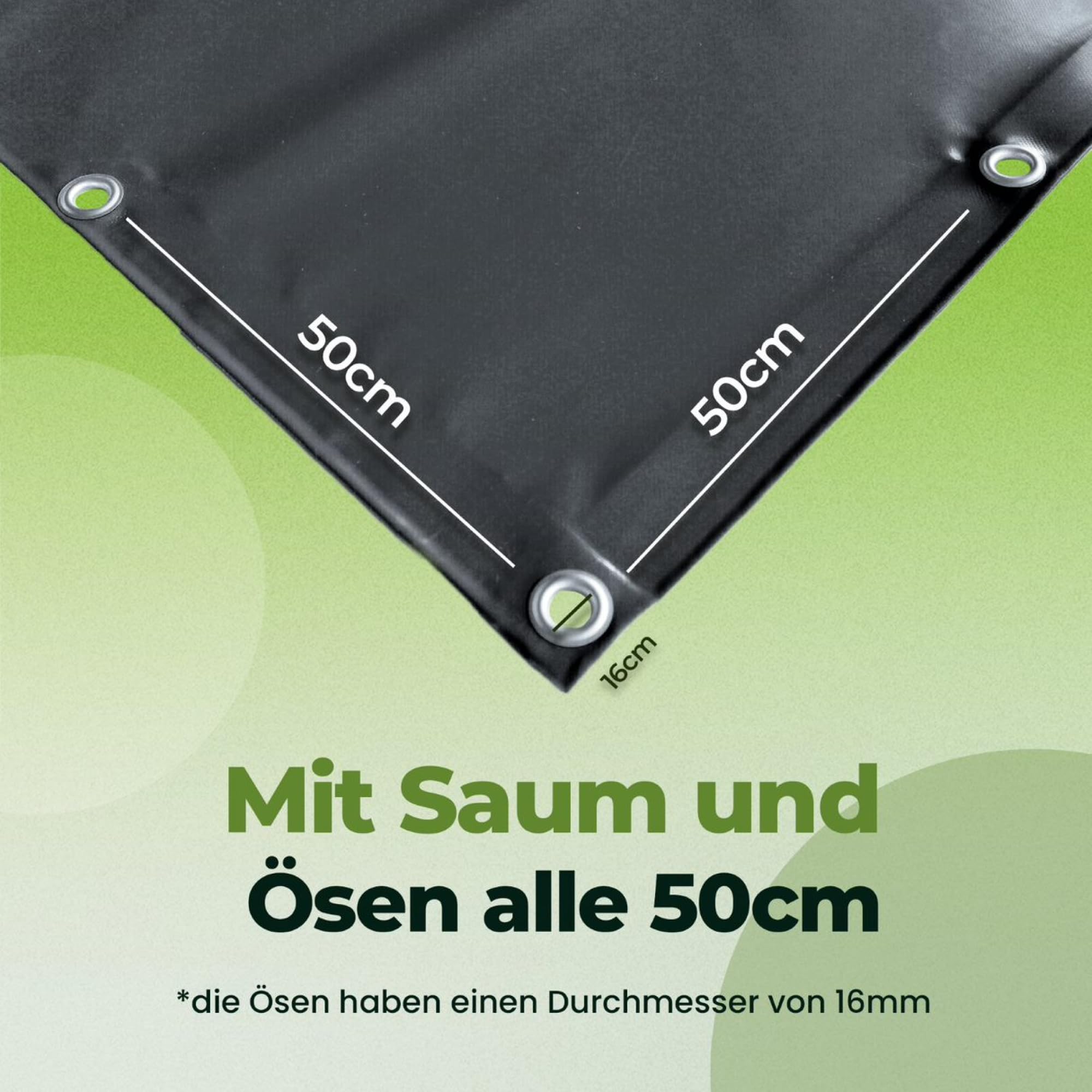 LKW Plane, 700 g, Abdeckplane, PVC Plane, Ösen alle 50 cm mit Saum auf Wunschmaß, Sonderanfertigung, wasserdicht, robust, UV Beständig, hochwertig (Anthrazit, 2,40 m x 2,00 m)