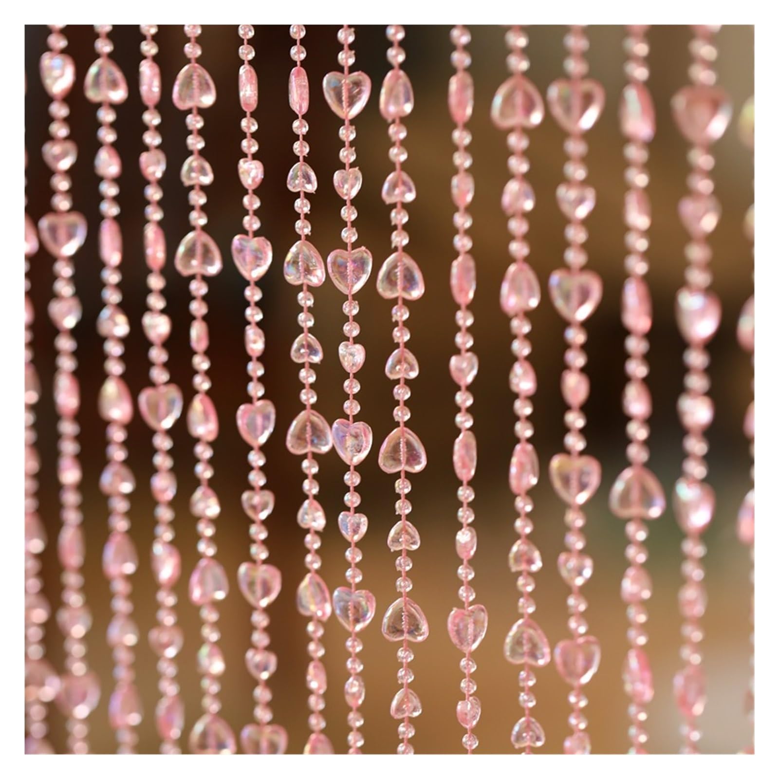 Rideau de perles roses ornemental pour finition haut de gamme de fenêtres