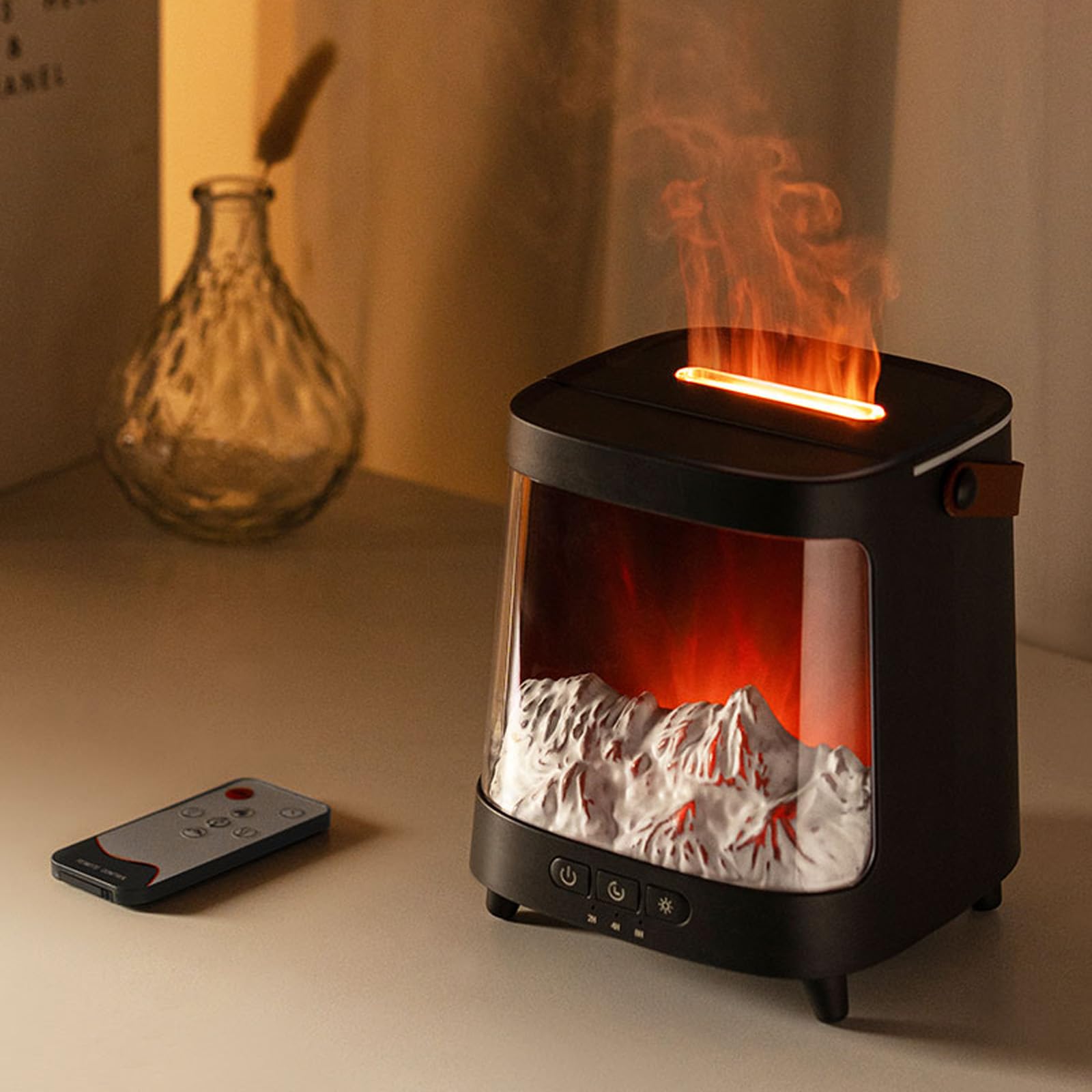 Diffuseur d'huiles essentielles USB-C 2 en 1 haute brume et télécommande noire