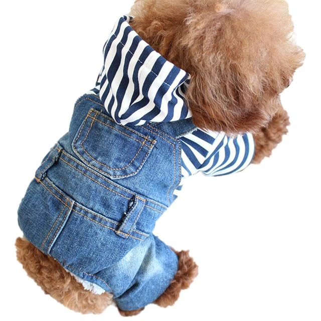 Camiseta para Perros pequeños Pantalones Vaqueros Mono Perros Ropa de Cuatro Patas pantalón de Peto Disfraz…