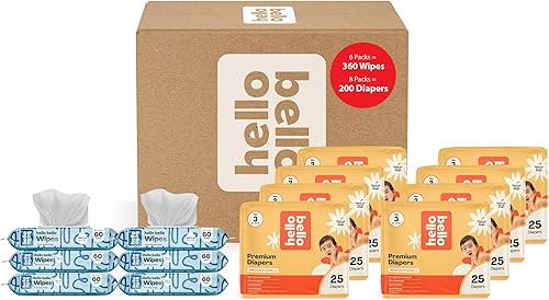 Miniatura 11 de Hello Bello Mega Surprise Pack, Talla 2 (10-16 libras), 240 pañales hipoalergénicos surtidos con una sensación suave y similar a la tela, más 360