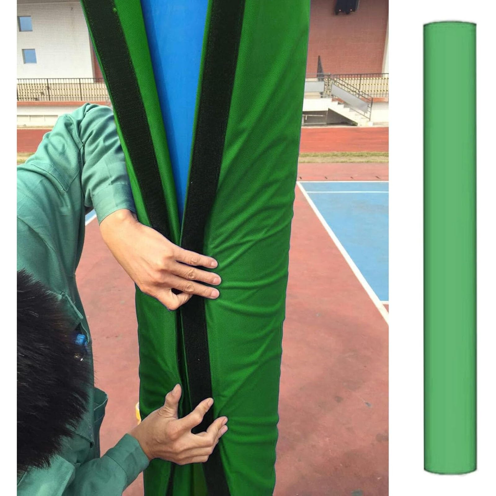 Generico Protezione in Schiuma Resistente, Imbottitura Rotonda per palo da Basket, Copri palo Verde per Pali in Metallo, Imbottitura Avvolgente per palo da Basket, imbot