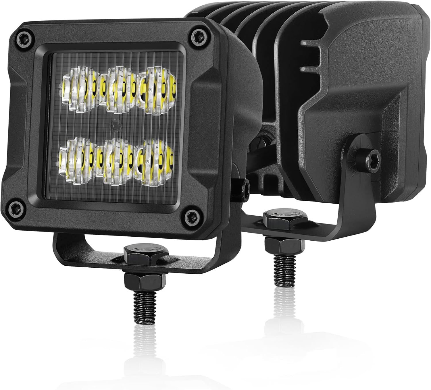 LED Cubes, 3 Inch 120W CREE LED Pods 3x3 Offroad Driving Lights Square Cube Light Bumper Fog Reverse Scene Lights for Truck Pickup Motorcycle UTV ATV SUV Dirt Bike Boat - Driving Flood