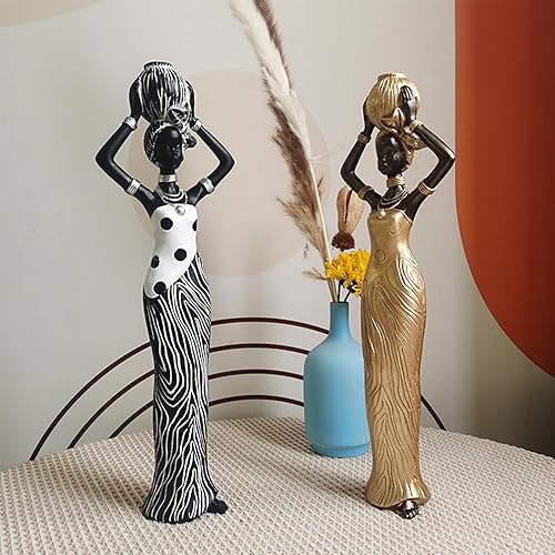 Miniatura 4 de Decoraciones de escultura africana, figuras de tarro africano, decoración del hogar, estatuas de figuras de arte de escritorio, manualidades