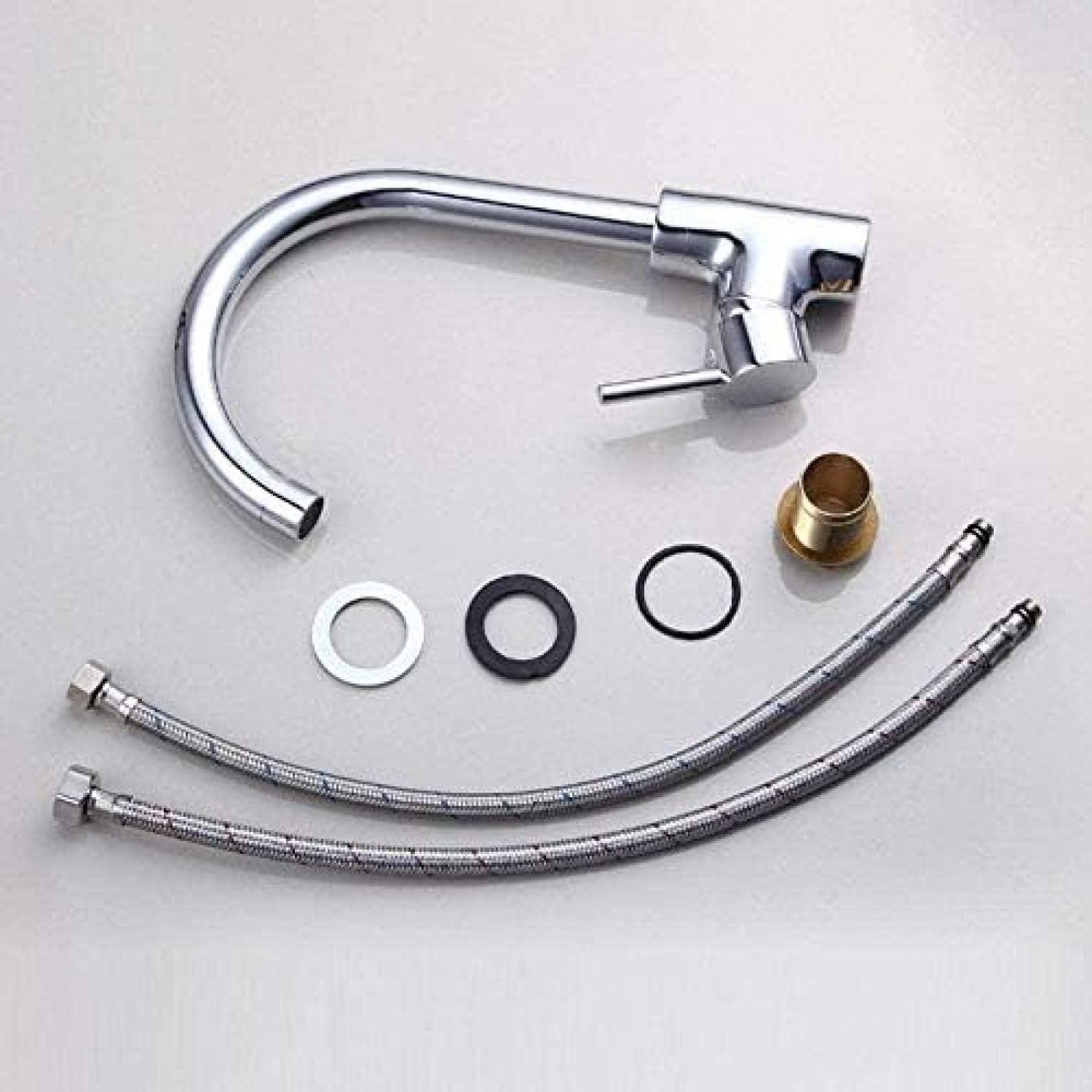 SnamicE Faucet Kitchen Sink Faucet Swivel 360 Chrome Kitchen Basin Faucets Mixer Tap Deck Mounted,