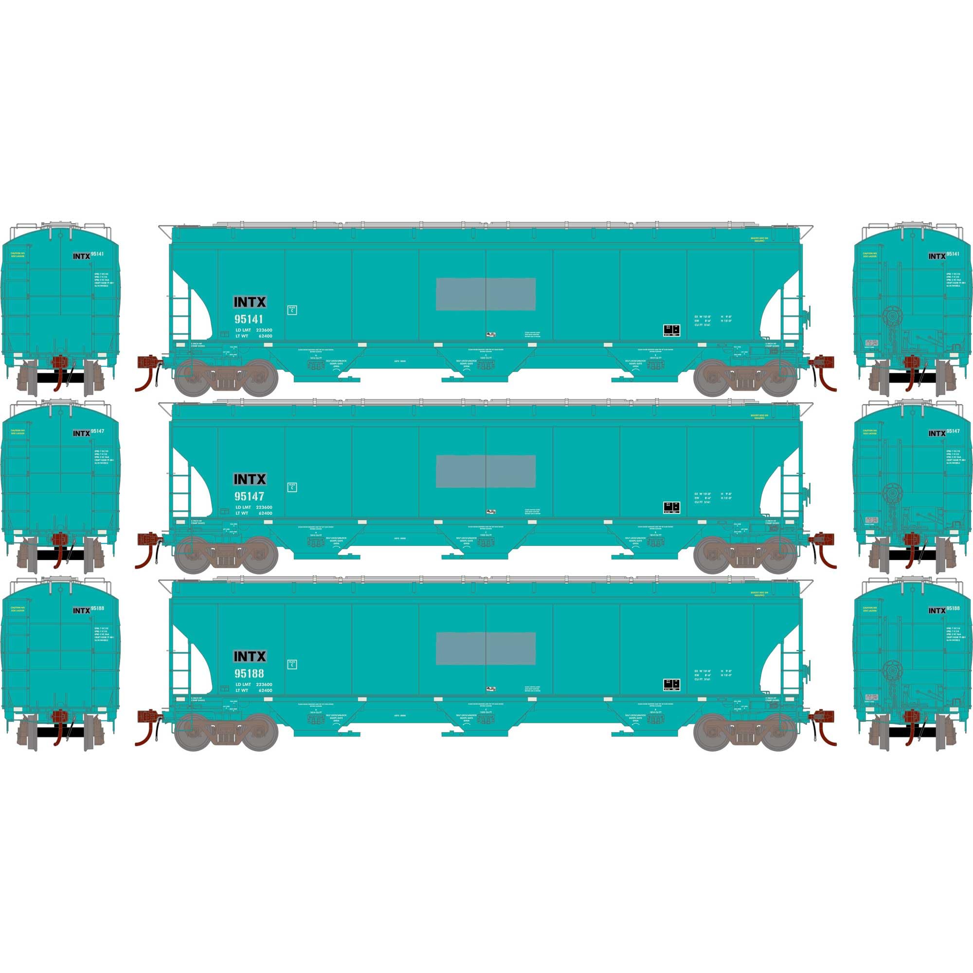 Broadway Limited 7153 3-Bay Hopper, C&O, Black & White, 2-Pack B, N