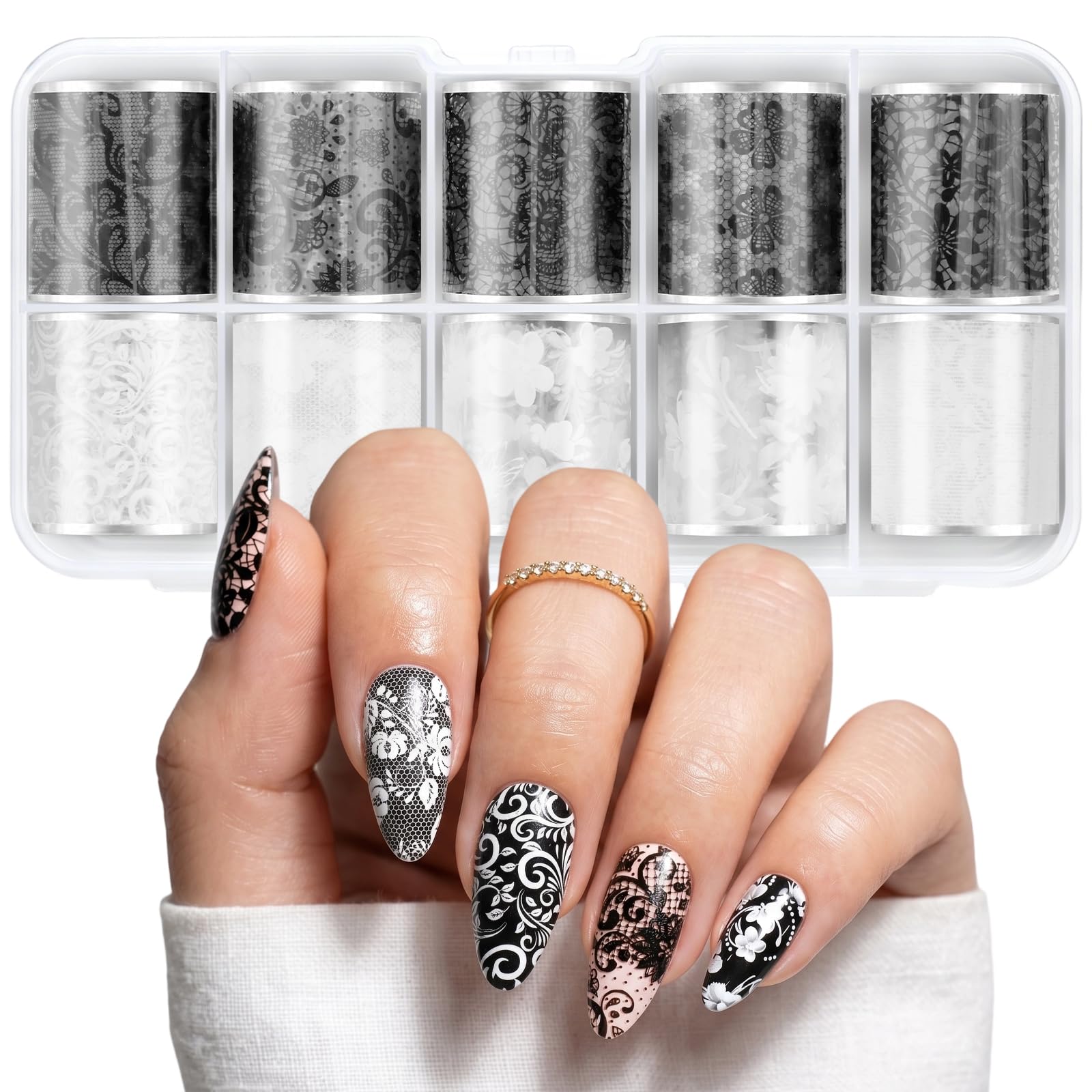 MelodySusie Lace Nail Foil 10 Rolls
