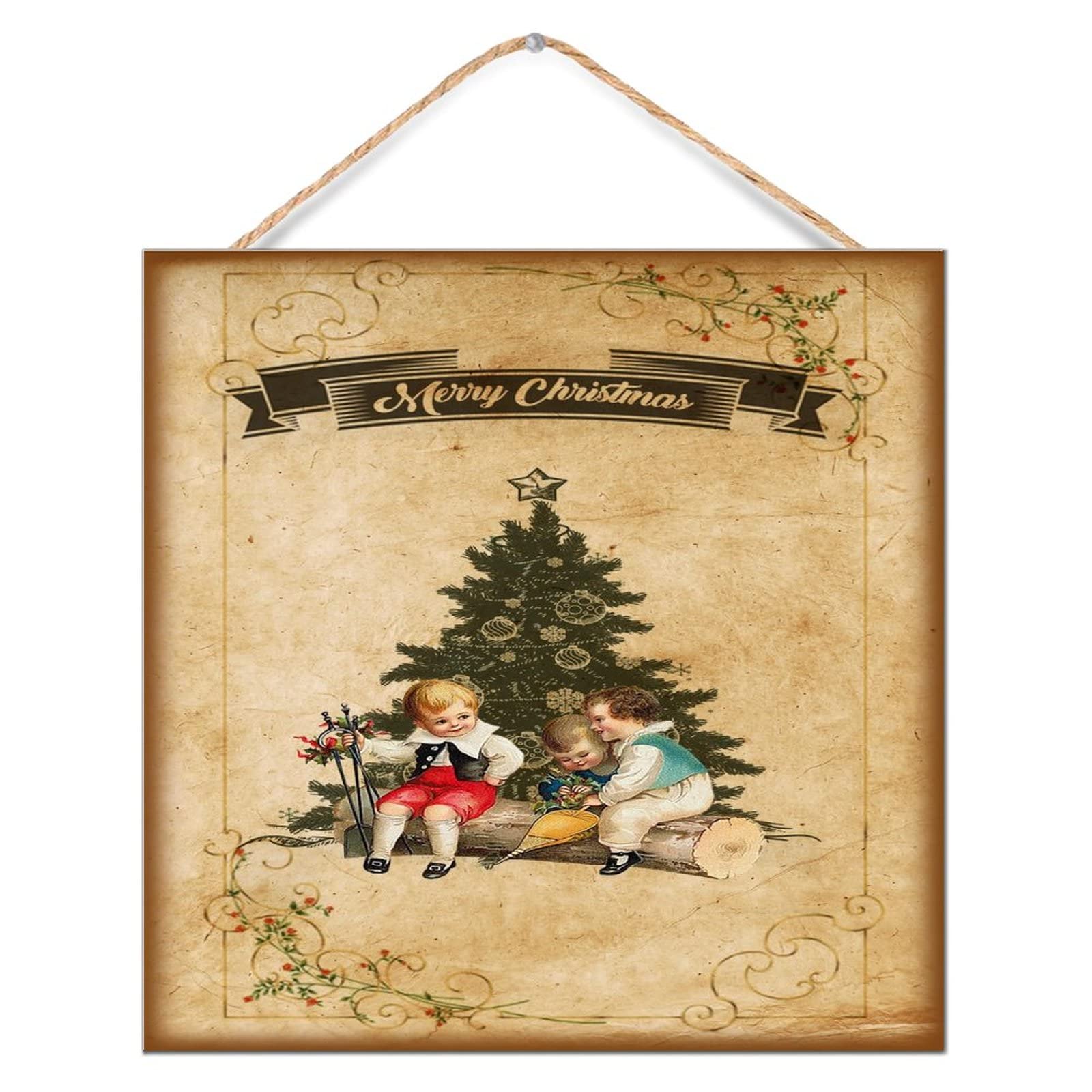 Panneau de maison personnalisé Père Noël en bois pour embellir Noël