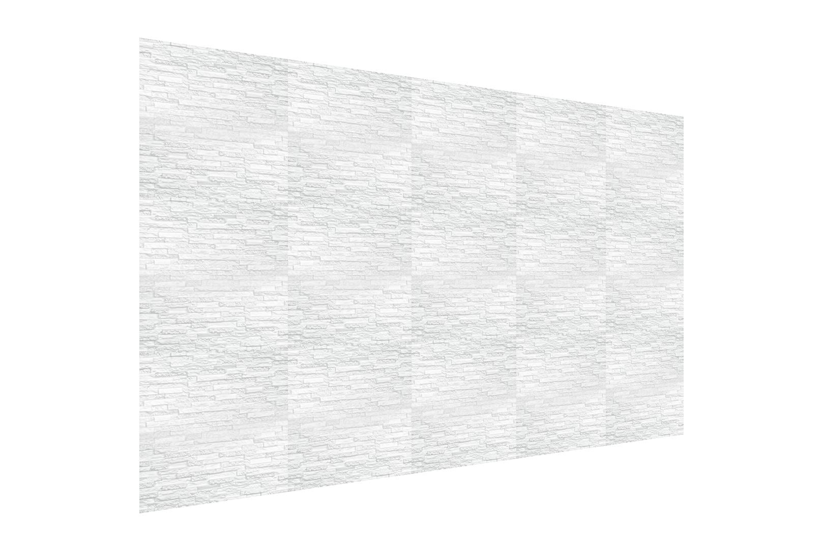 Panel de austeridad en 3D de poliestireno, 60 x 60 cm, Stone – blanco, 12.96 metros cuadrados