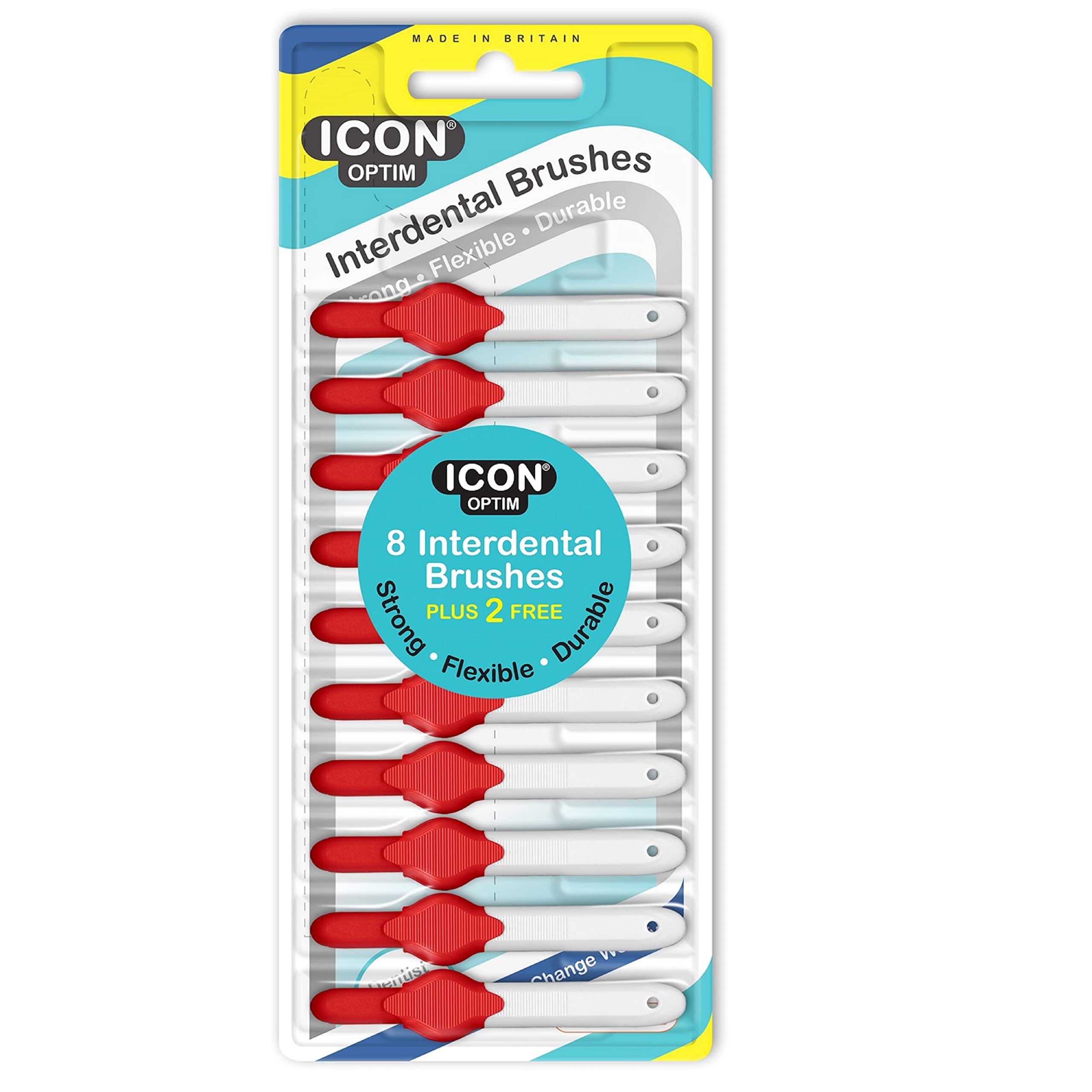 Stoddard Icon Red Standard Interdental Brush - 8 Bush Plus 2 Free Brush in 1 Pack