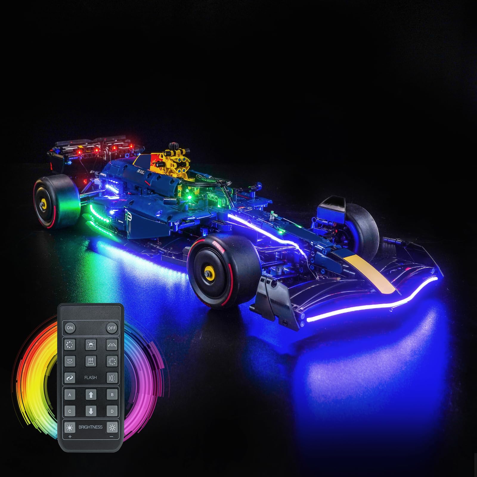 LocoLee Led Light Set Compatible with Lego 42206 Oracle Red Bull Racing RB20 F1 Car RC Led Decoration Lighting Kit Compatible with Lego 42206 Building Blocks Model,Only Lights Set,No Model