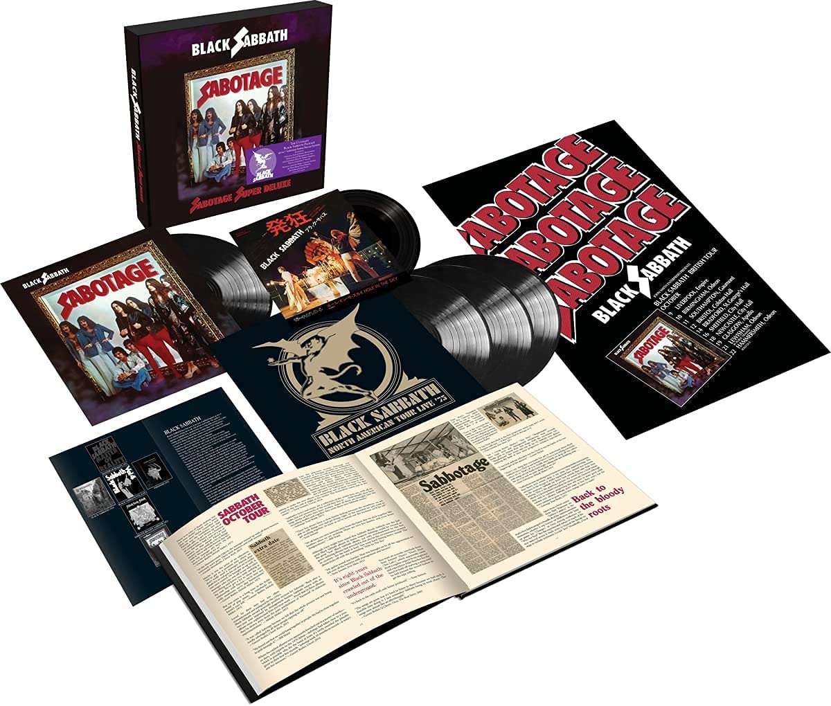 Black Sabbath - Sabotage Super Deluxe (4 Lp + Single 7"+ Libro + Póster + Libreto De Concierto)