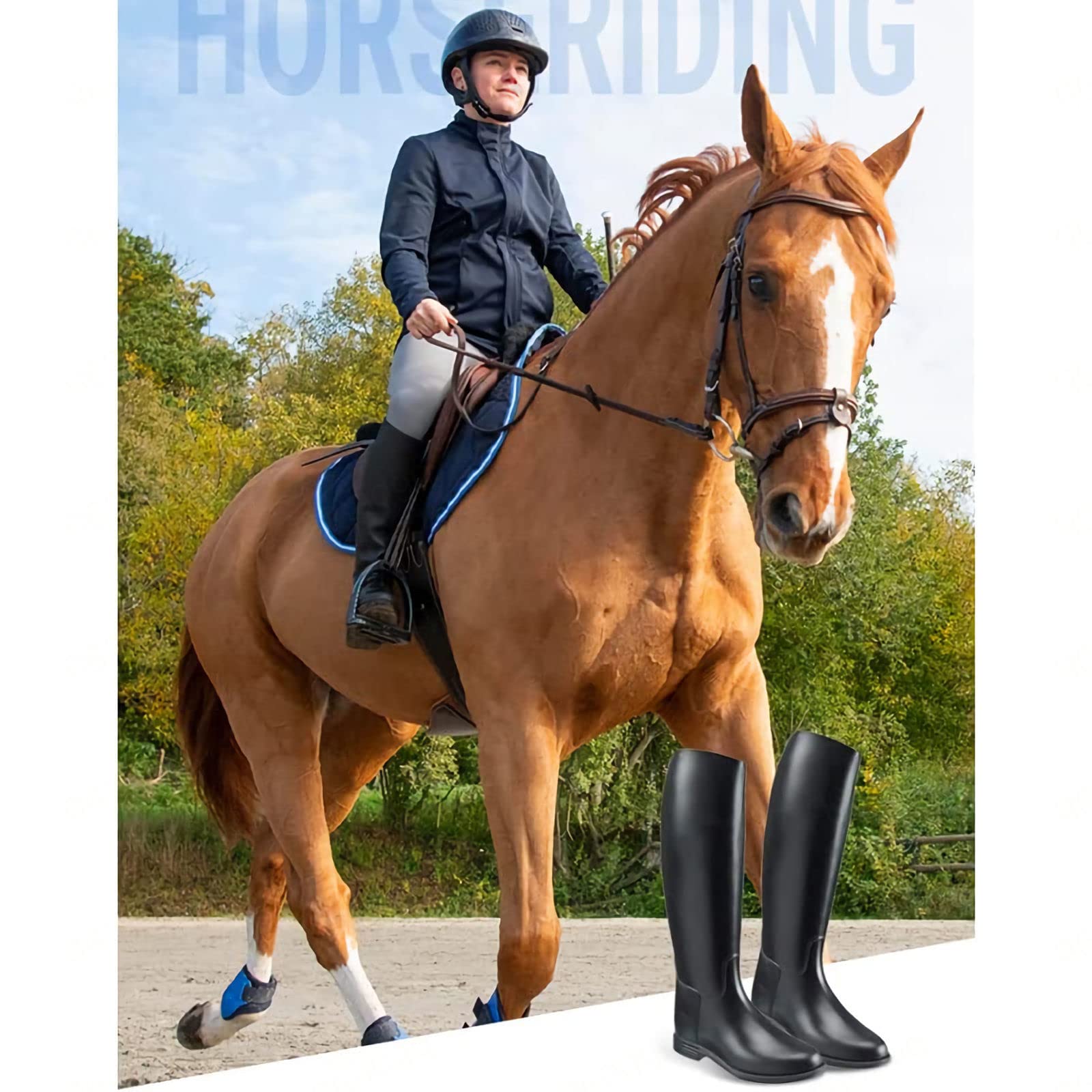 Amazon.co.jp: 乗馬用ブーツ 乗馬用レインブーツ 乗馬スポーツ 雨の  