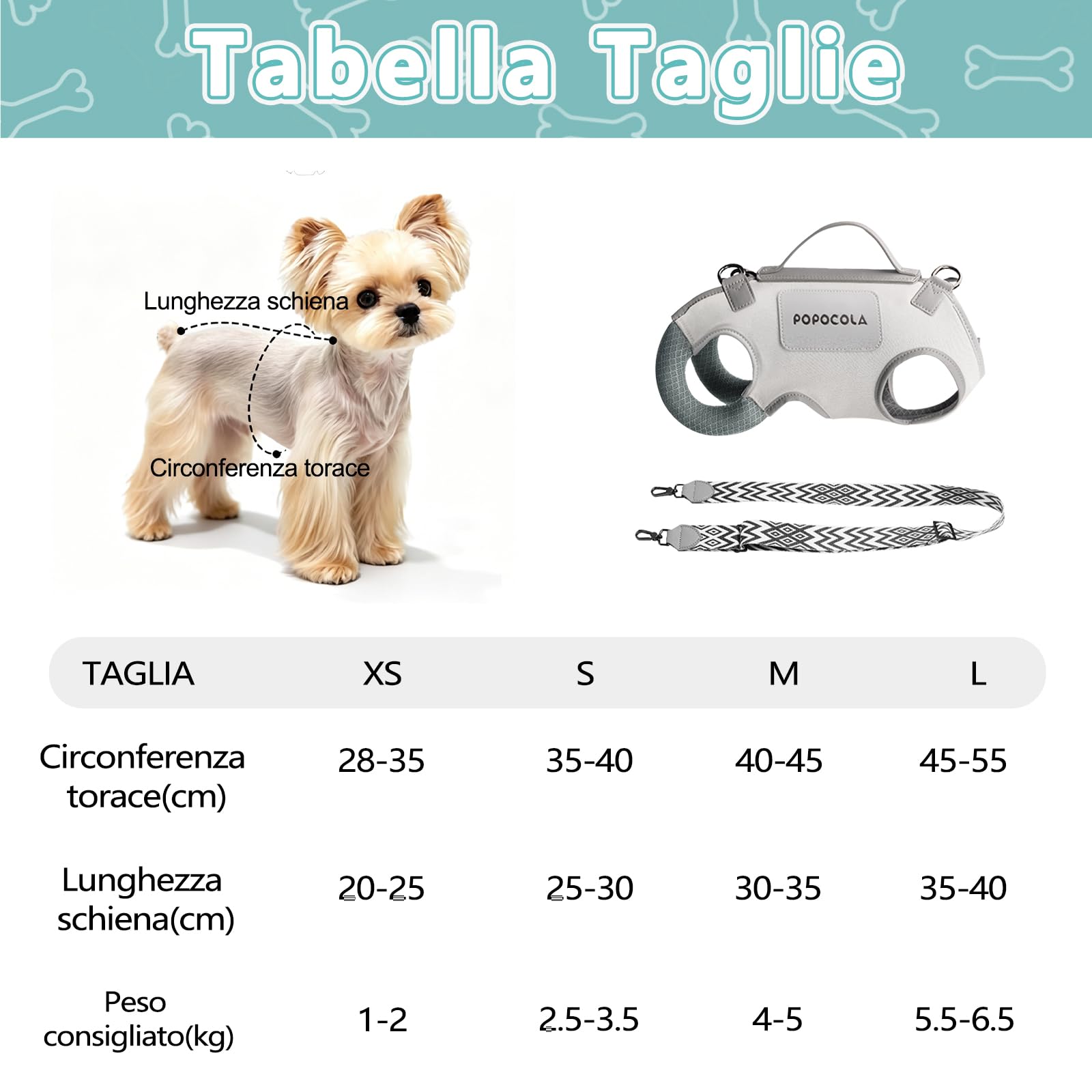 Galatée Borsa Da Viaggio Per Animali Domestici Con Supporto Per Il Collo, Realizzata In Pelle Microfibra e Tela, Design Monopezzo, Rete Traspirante (M)