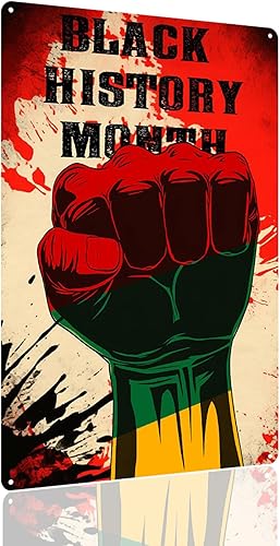 Letrero de aluminio retro de hojalata negro del mes de la historia de África, letrero de metal vintage, decoración de oficina en casa, 8.00 x 12.00