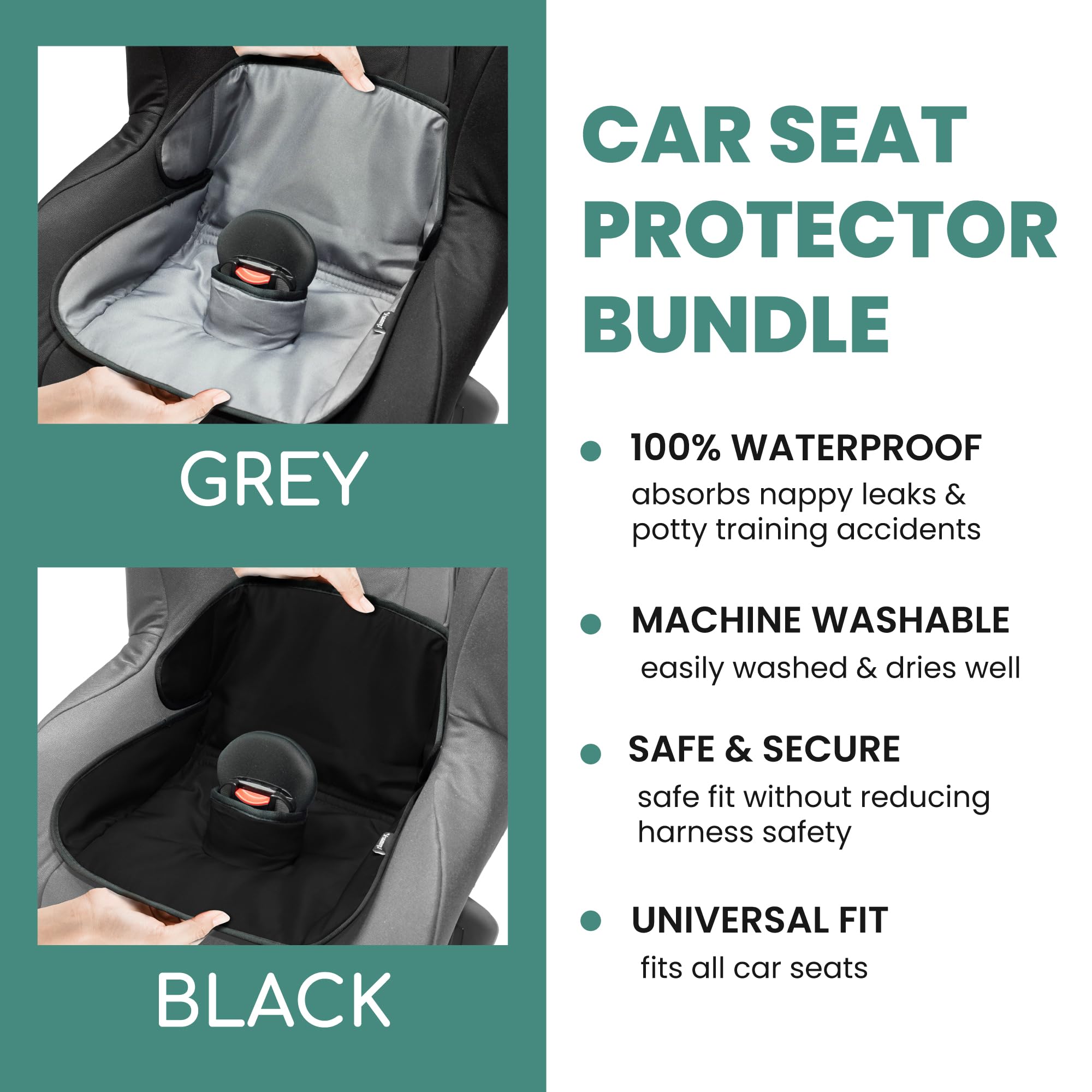 Lynmark 2 x Piddle Pads Car Seat Potty Training Cover- Tappetino impermeabile morbido per seggiolino auto per bambini e bambini, adatto ai viaggi, universale, lavabile per fuoriuscite, perdite di