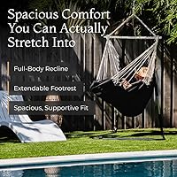 Vista 2 de Silla colgante hamaca columpio – Silla colgante para exteriores e interiores – Silla columpio hamaca – Instalación rápida y fácil con kit de Negro