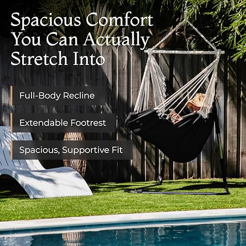 Miniatura 2 de Silla colgante hamaca columpio – Silla colgante para exteriores e interiores – Silla columpio hamaca – Instalación rápida y fácil con kit de