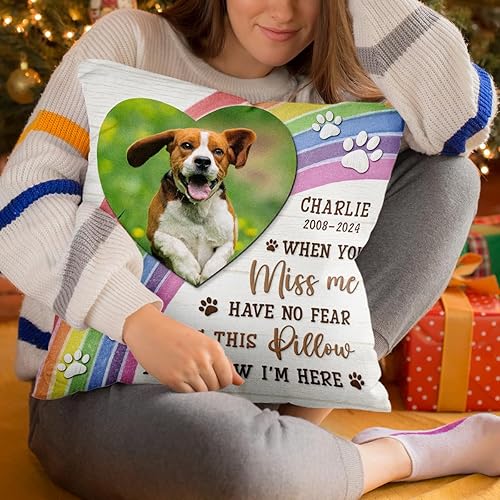 Miniatura 8 de Pawfect House Almohada conmemorativa personalizada para mascotas (inserto incluido) Abraza esta almohada y sé que estoy aquí, regalos conmemorativos