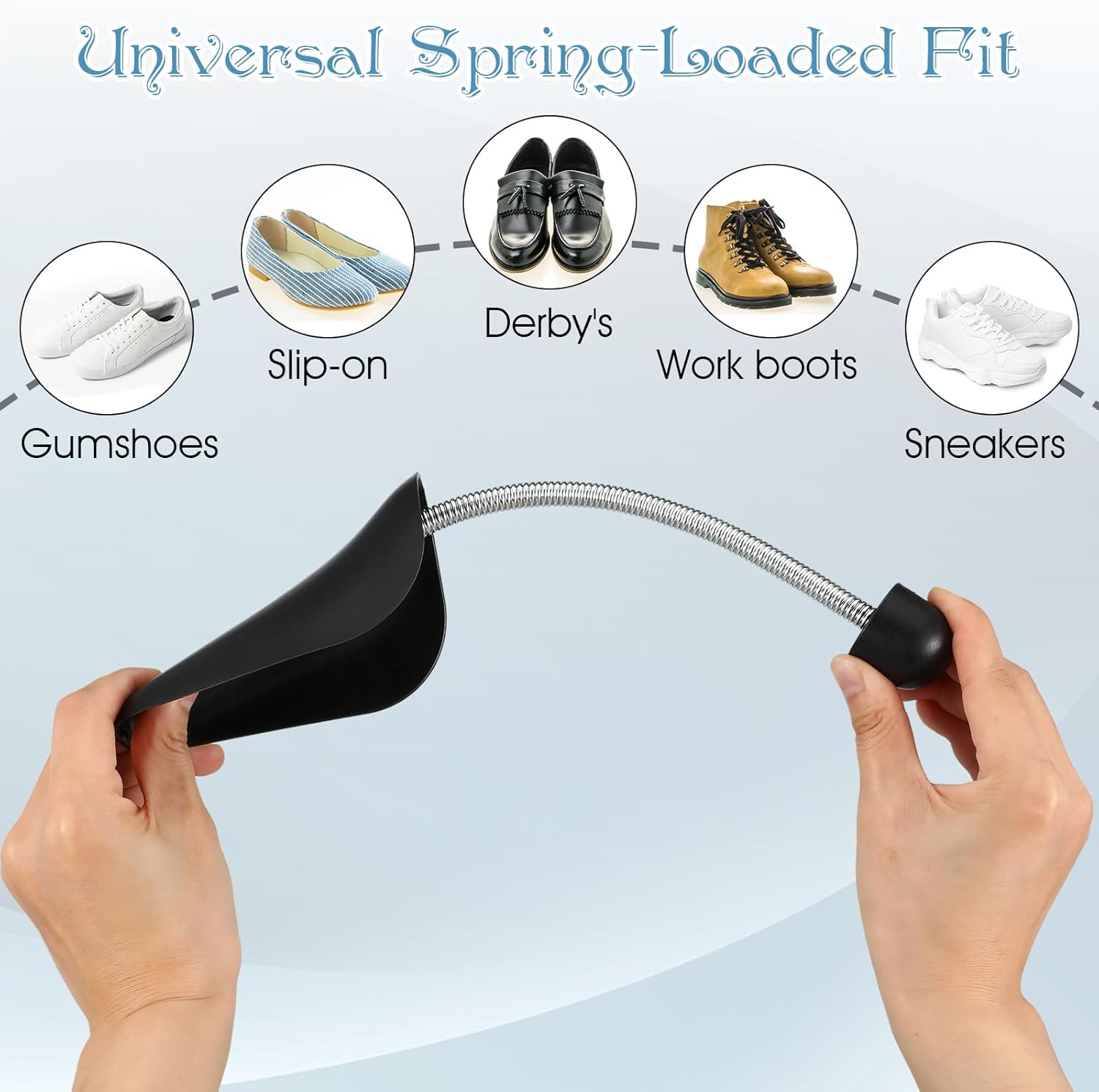 20 Pairs Shoe Trees for Men, Spring-Loaded Plastic Shoe Stretchers & Shapers to Prevent Creases, Fit Men's US Size 5-13 Sneakers, Boots, Dress Shoes (Black)