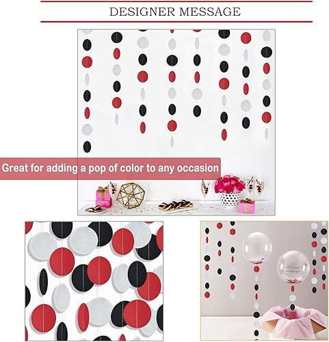 Miniatura 25 de MerryNine Guirnalda de papel de 5 unidades, guirnalda de papel con purpurina de 65 pies, decoración para colgar, pancarta para baby shower, blanco