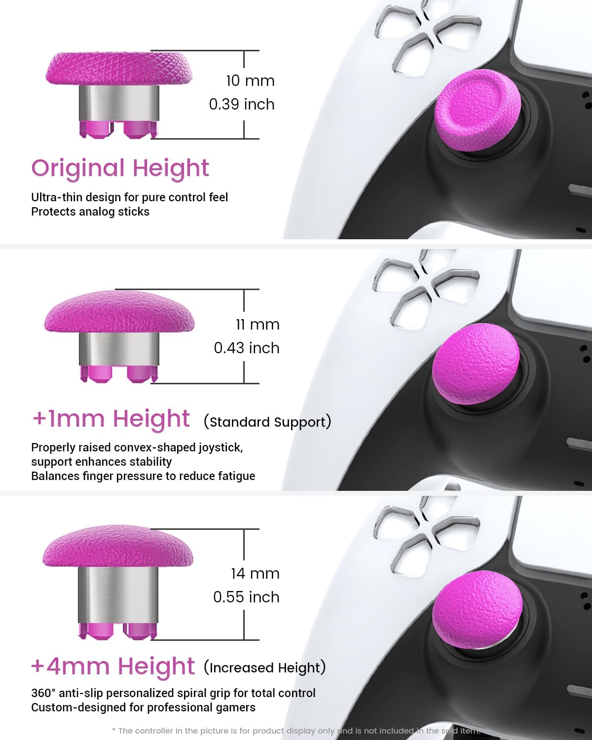 CHARM FOCUS Thumbsticks for PS5 Controller, Thumb Sticks for PS4 Controller image 2