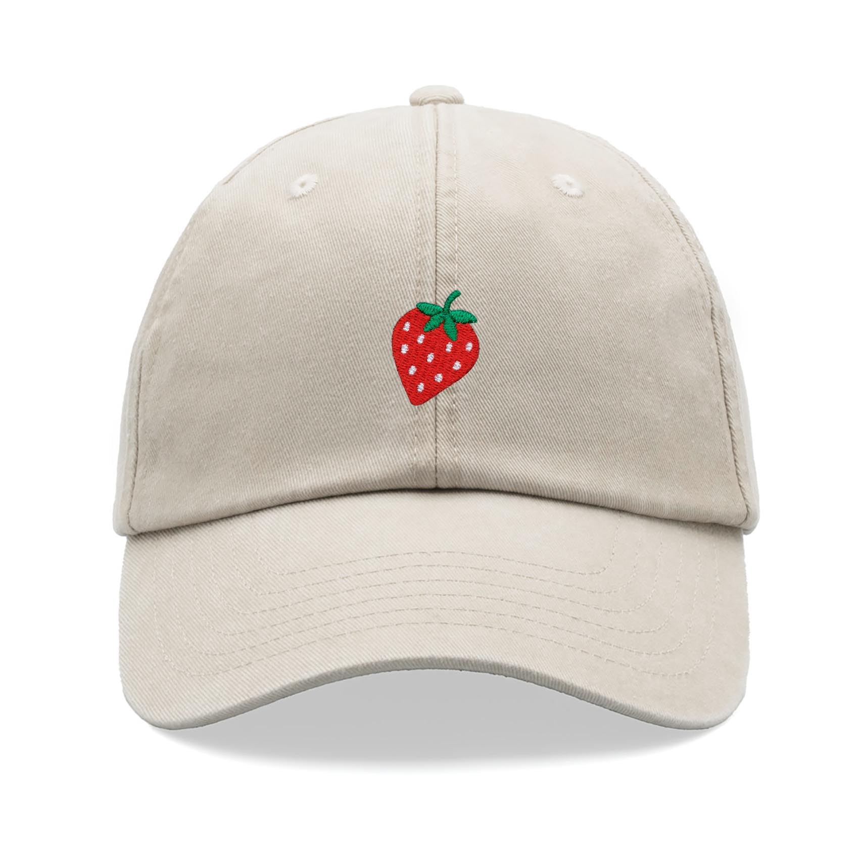 Cap Base Unisex Stone Strawberry Baseball Cap Vintage Washed Dad Hat Low Profile Adjustable