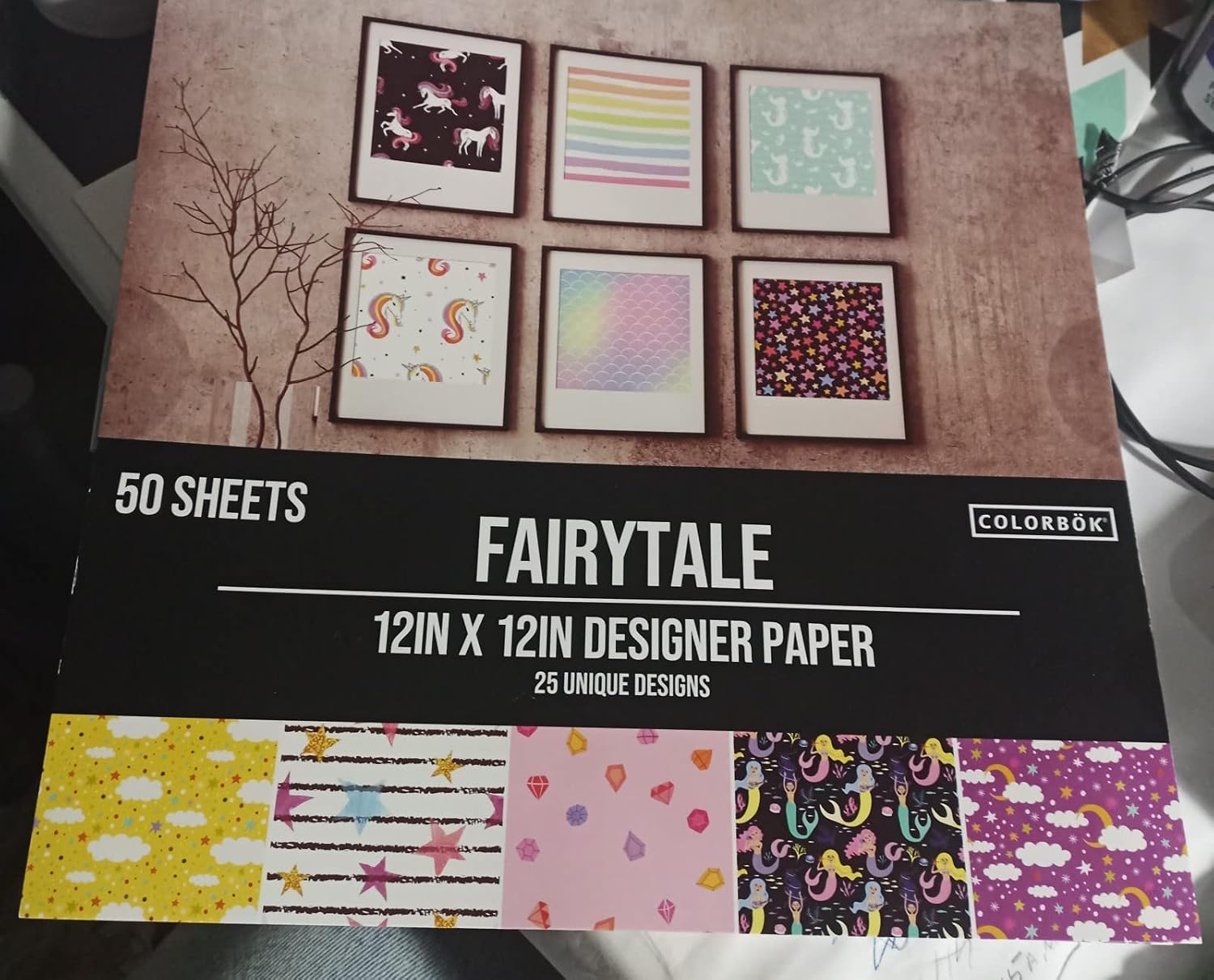 Colorbok 68lb Designer Single-Sided Paper 12"X12" 50 Pack - Fairy Tale, 25 Designs, 2 Each