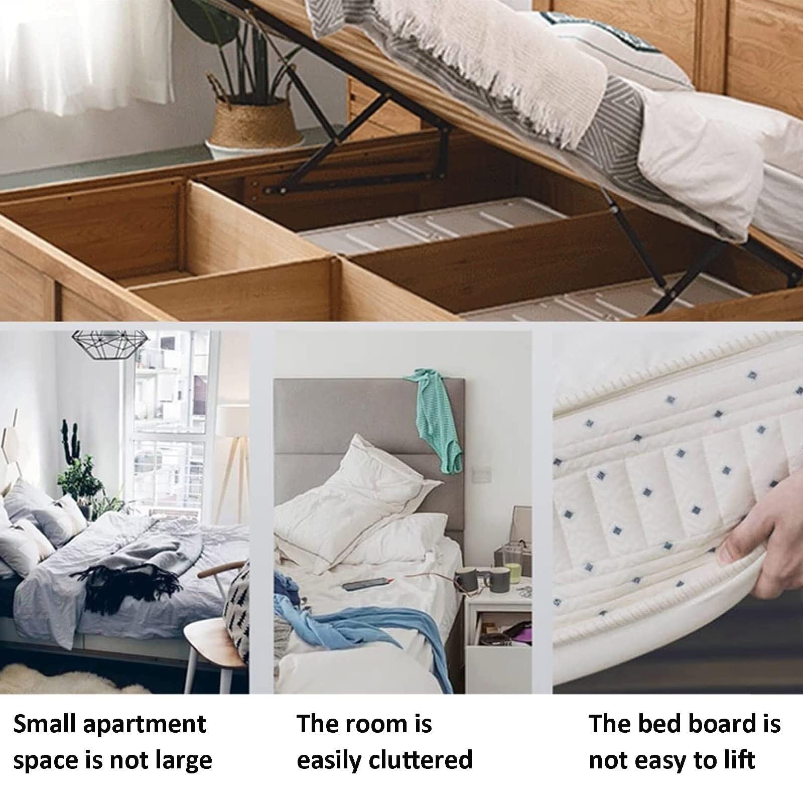 Elevador hidráulico de la cama, 2 piezas, amortiguador de presión de gas para cajas de cama, mecanismos de elevación neumática de la cama, muelles de gas para cargas pesadas, bisagra para m