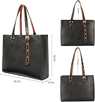 Vista 6 de CHIENTUNG Leather Laptop Tote Bag for Women Large Professional Briefcase Work Bag with 4 Compartments Up to 15.6 inch