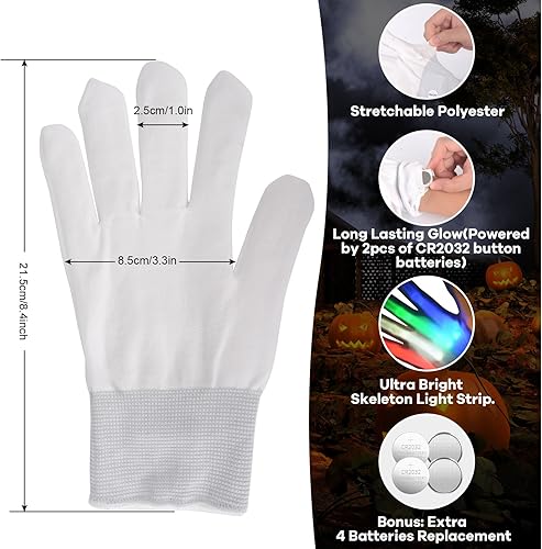 Miniatura 5 de Guantes brillantes activados por sonido 2023 con 5 colores7 modos, guantes con luz LED intermitente, juguetes divertidos para niños de 3, 4, 5, 6,