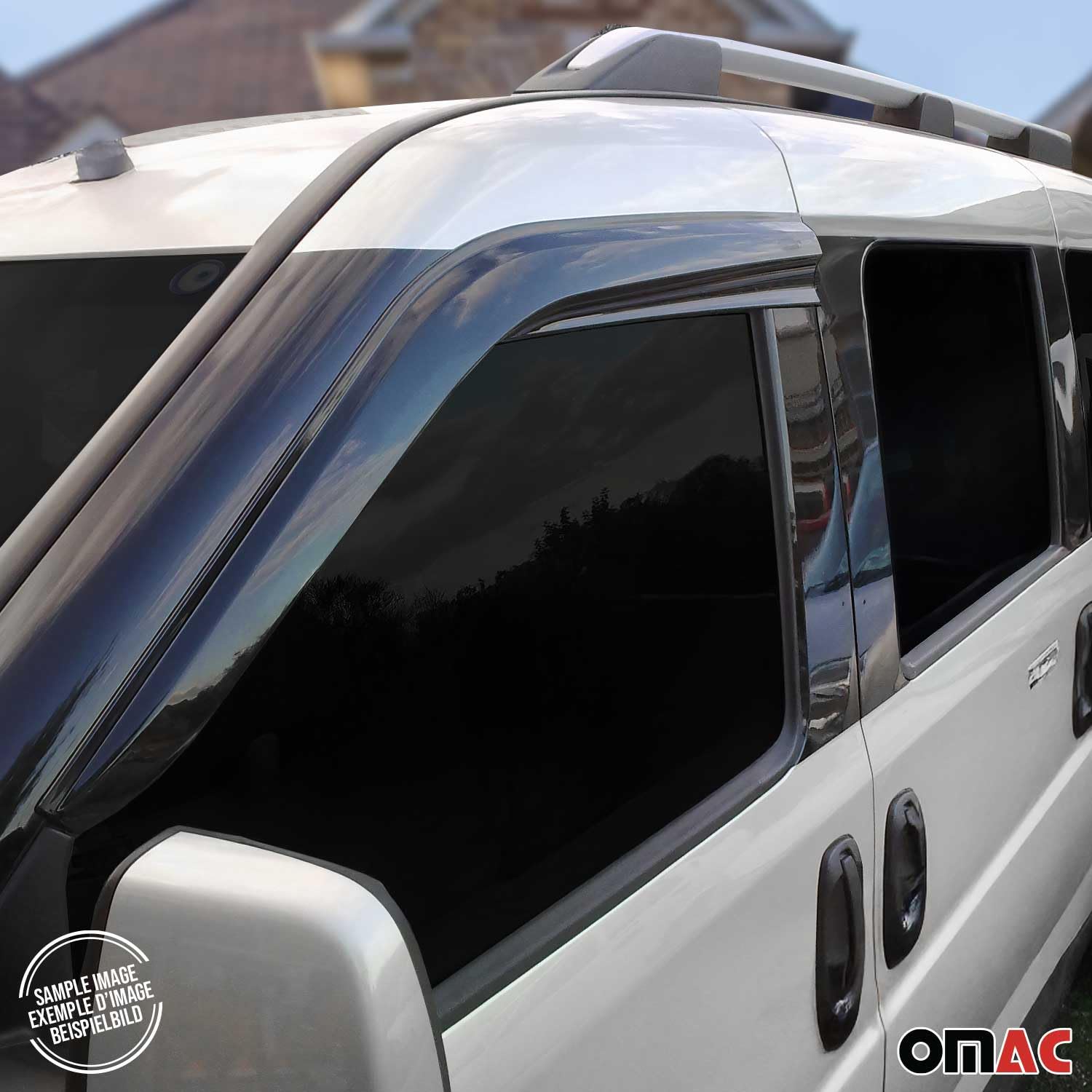 OMAC 2X Windabweiser Regenabweiser kompatibel mit Dacia Dokker Lodgy 2012-2022 Dunkel