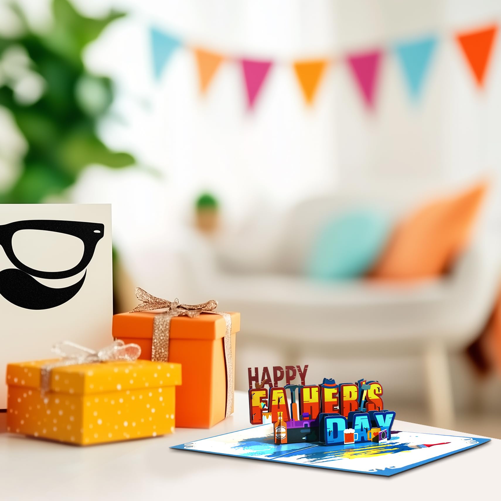 Pop-Up-Karte Zum 1. Vatertag – 15,2x20,3 Cm, Mit 3D-Effekt, Inkl. Umschlag & Notizkarte