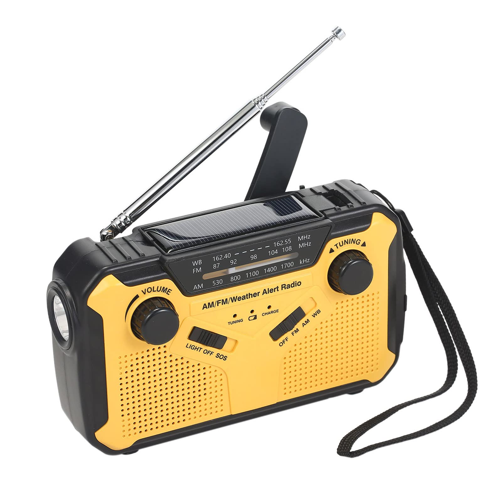 Kavolet Radio solar, radio digital FM AM WB, manivela, radio exterior, emergencia, solar, manivela, linterna, luz de lectura, alarma SOS, alarma de 2500 mAh, batería USB, salida de 3,5 mm, conector