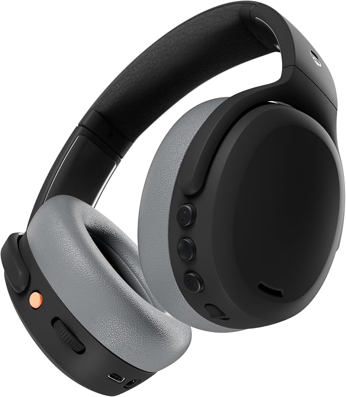 auriculares inalámbricos con cancelación de ruido Crusher ANC 2 - Asfalto | Crusher Bass multisensorial, ajuste sobre la oreja, Bluetooth, batería de 60 horas, ejercicio, gimnasio, viajes, estudio, música, juegos