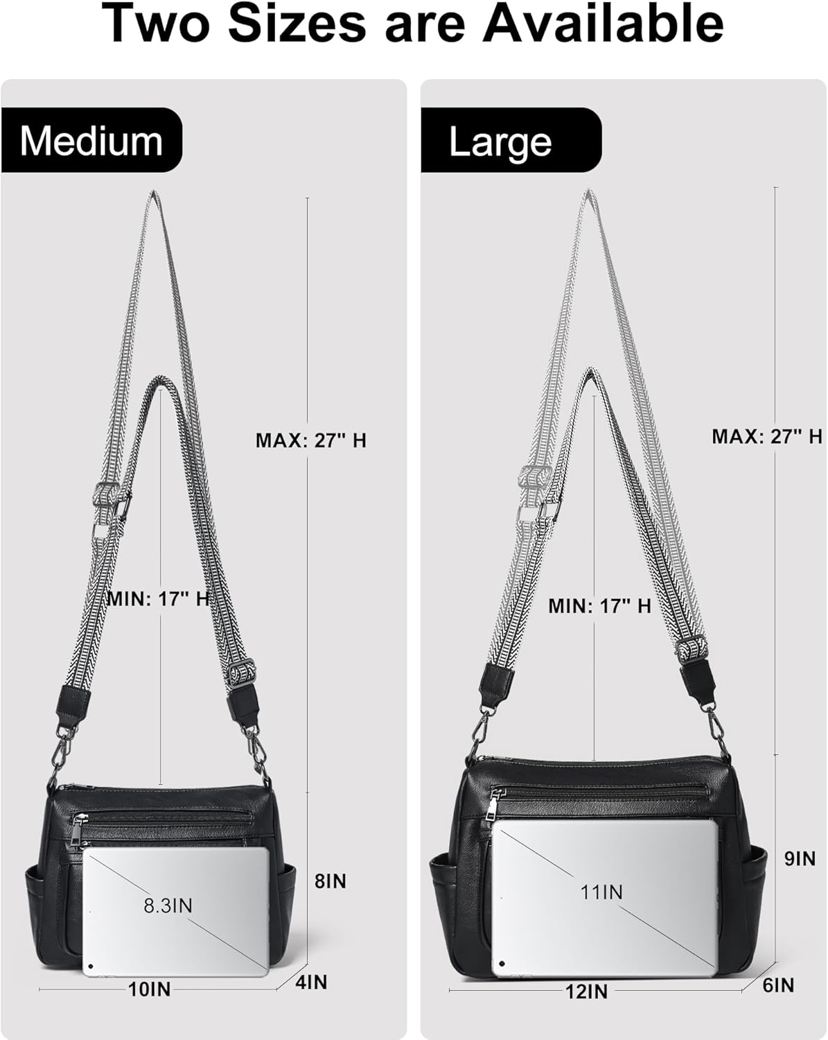 Bluome Crossbody Purses for Women, Medium Large Faux Leather Crossbody Bags Lightweight Sling Bag Shoulder Handbags - Image 4