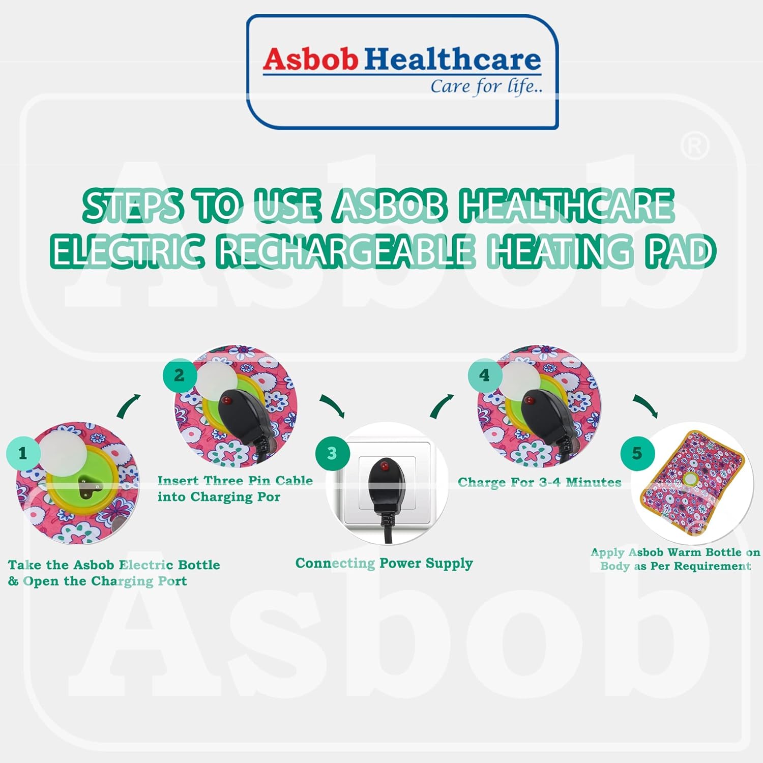 Asbob Rechargeable electric heating pad electric hot water bag, hot rubber water bag, hot water bottle & heating pad for back pain, neck pain, knee pain & shoulder pain (Any Random Color & Design) Asbob Rechargeable electric heating pad electric hot water bag, hot rubber water bag, hot water bottle & heating pad for back pain, neck pain, knee pain & shoulder pain (Any Random Color & Design)