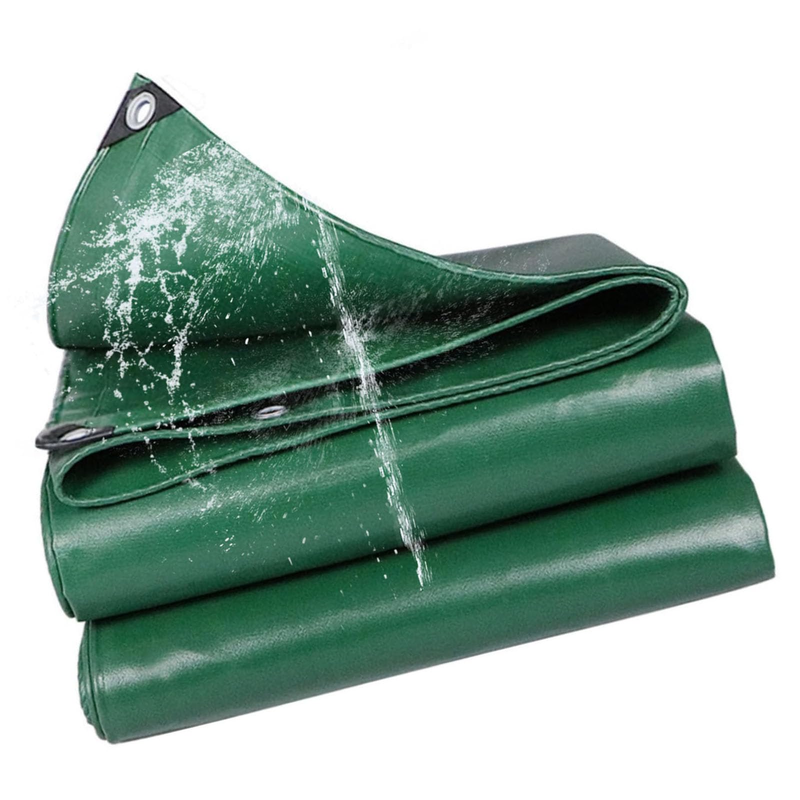 Lona impermeable verde 130x280 cm lona multiusos reforzada con cuerda para jardín y coche