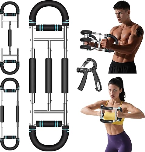 Twister - Entrenador de brazo ajustable de 9 niveles (20-270 libras) con herramienta de ajuste y agarre mecánico de conteo Entrenador de pecho para