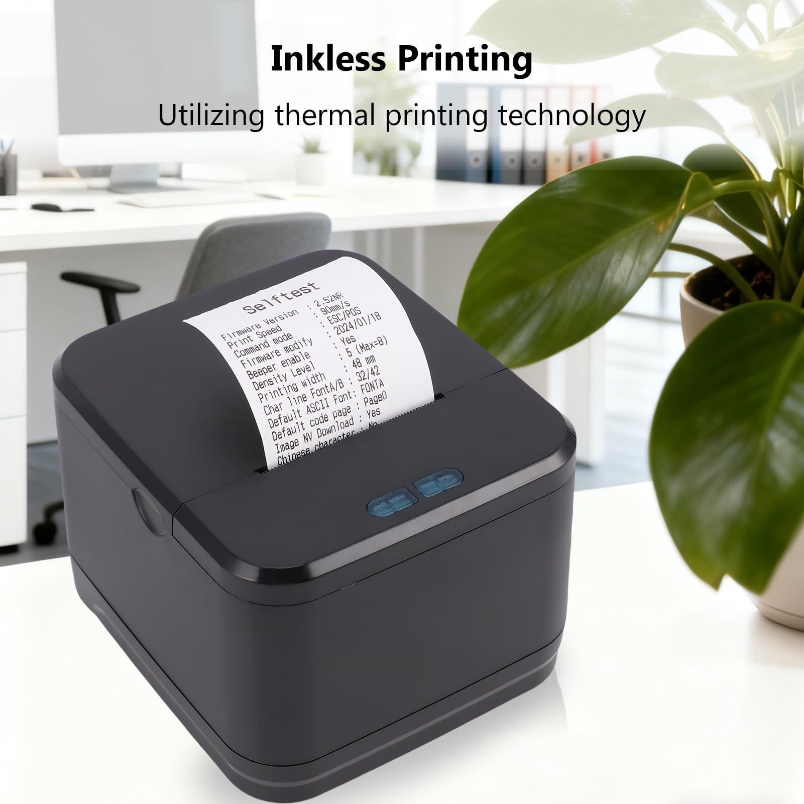 Bisofice Bondrucker Bluetooth 58mm, BT+USB+LAN, Belegdrucker Thermodrucker, Kompatibel mit Android/Windows für Restaurantverkauf Einzelhandel