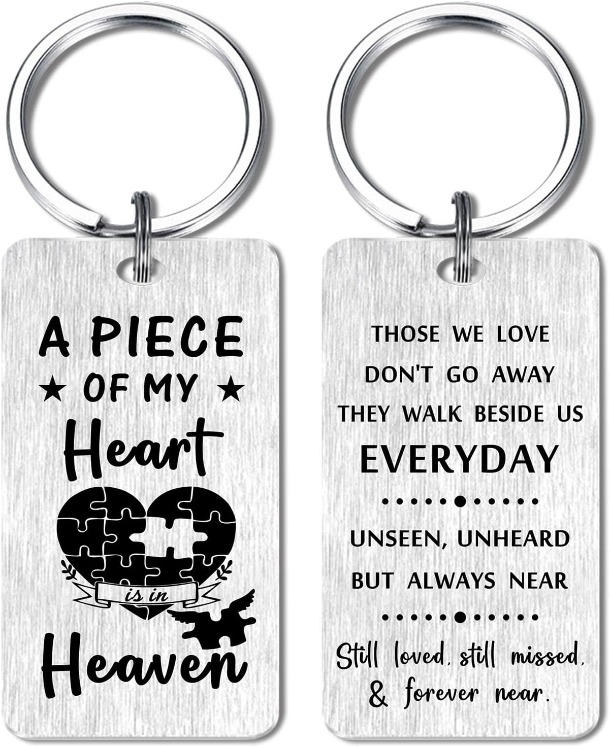HYHYDHP Sympathy Gifts for Loss of Loved One - A Piece of My Heart is in Heaven Keychain - Bereavement Keepsake, Pet Memorial