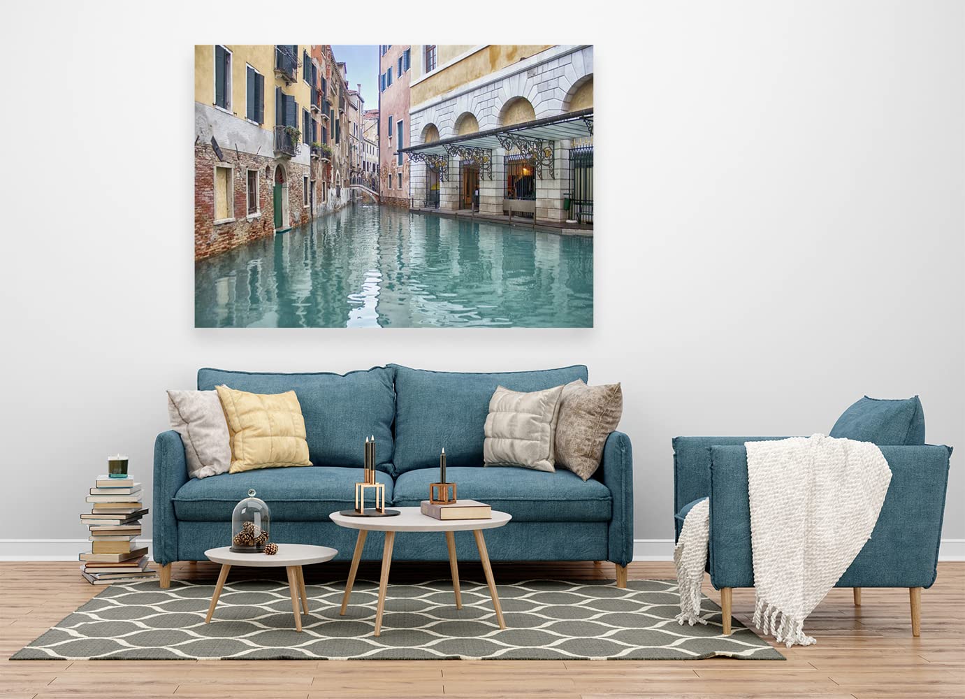 VERRE ART Wood Framed Canvas - Wall Decor for Living Room, Bedroom, Office, Hotels, Drawing Room (60in X45in) - Church Of San Giorgio