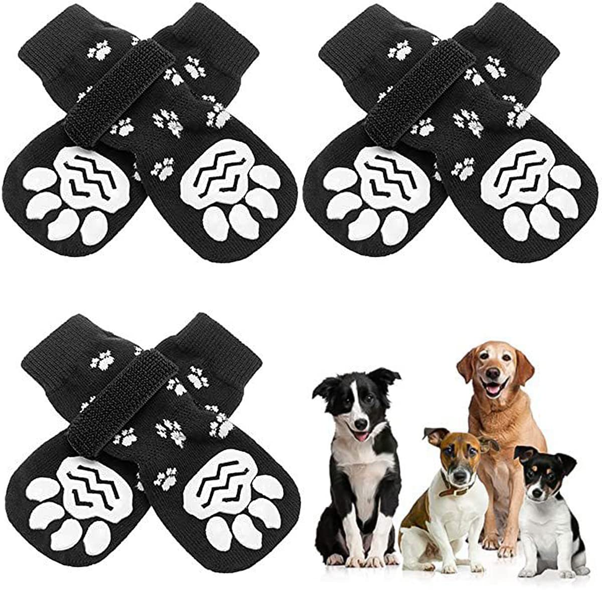 1 X Brand New Fantasyon 3 Pairs Dog Socks Anti Slip Dog Grip Socks With 1-x-brand-new-fantasyon-3-pairs-dog-socks-anti-slip-dog-grip-socks-with