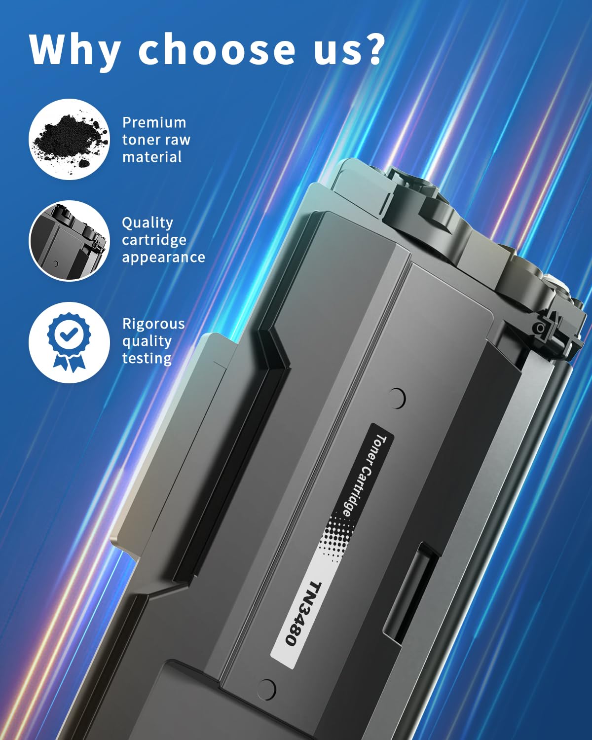 colorfly TN3480 Cartuccia Toner Compatibile per Brother TN-3480 TN3480 TN-3430 TN3430 TN 3480 TN 3430 HL-L5100DN MFC-L5750DW MFC-L5700DW HL-L5200DW HL-L6400DW HL-L5000D HL-L5200DWT, 2-Nero