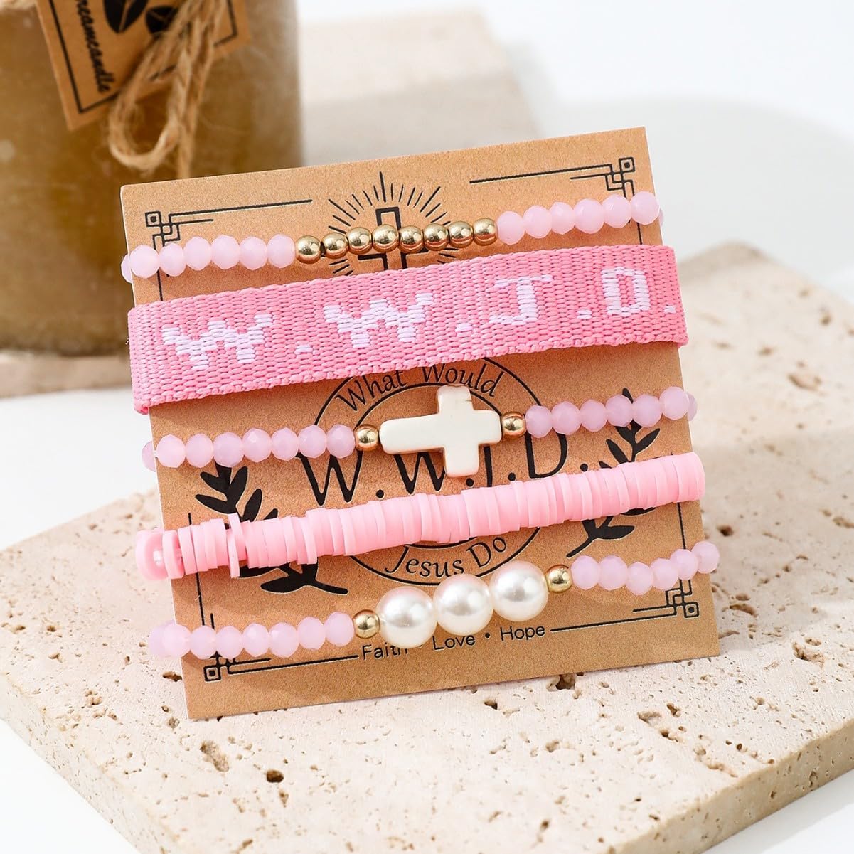 Caiyao Christian Cross WWJD Stretch Bracelets WWJD Cross Crystal Beads Braided Rope Bracelet Handmade Adjustable Christian What Would Jesus Do Wristbands for Women Men Religious Jewelry Gifts - Image 5