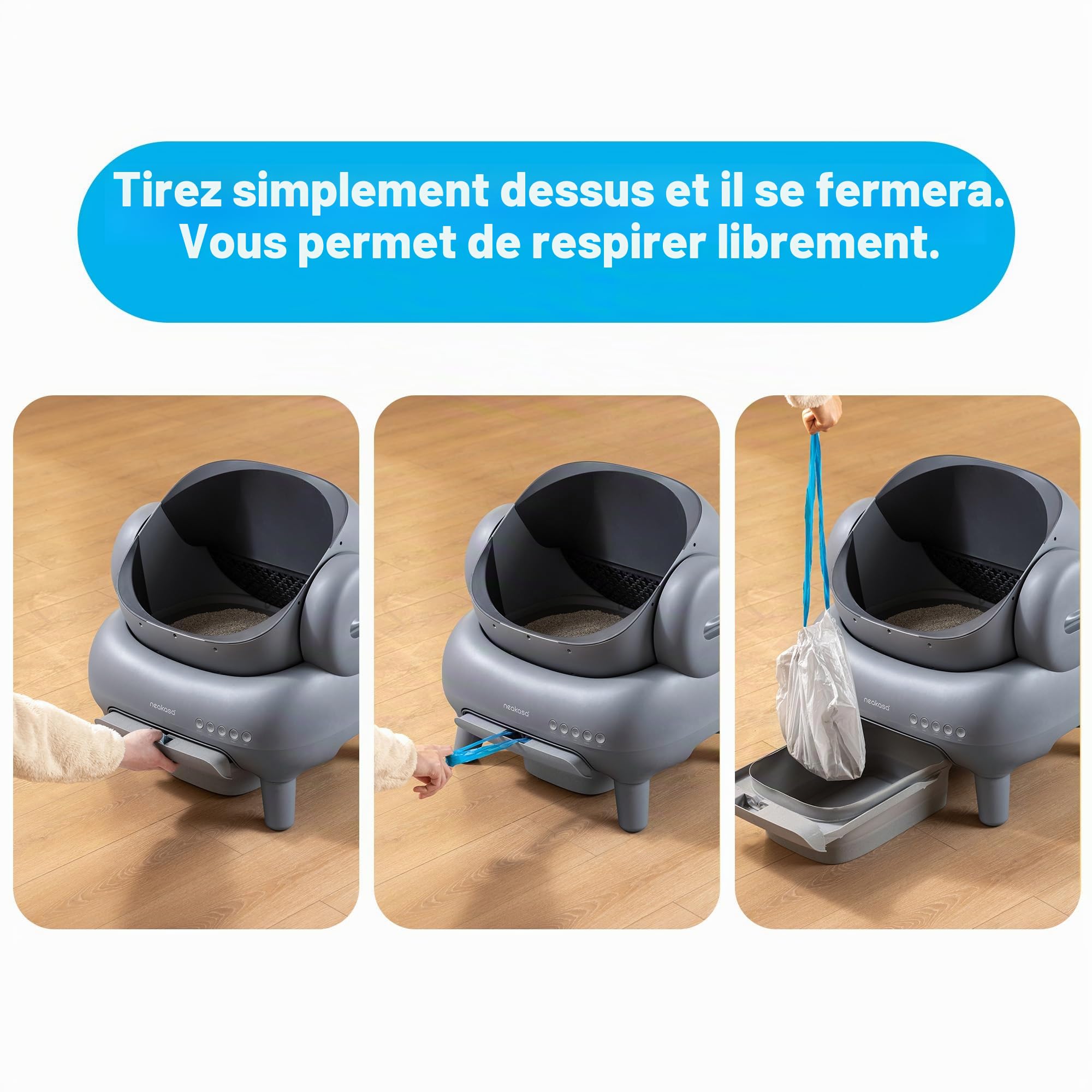 M1 Litière Auto-nettoyante à Couvercle Ouvert pour Chat (M1 Sacs à Poubelle)