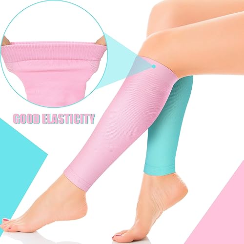 Miniatura 4 de 6 pares de medias de compresión para pantorrilla sin pies manga de compresión elástica para piernas soporte de espinilleras para correr enfermera