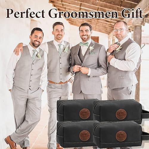 Miniatura 7 de Geekeran Neceser personalizado para hombres hecho a mano, kit Dopp de cuero personalizado para hombres, regalos personalizados para hombres, padre,